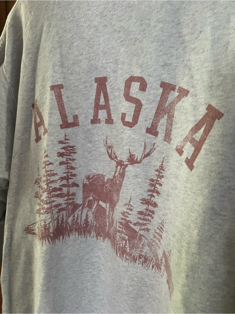aerie Gray Sweatshirt with Maroon Alaska Graphic